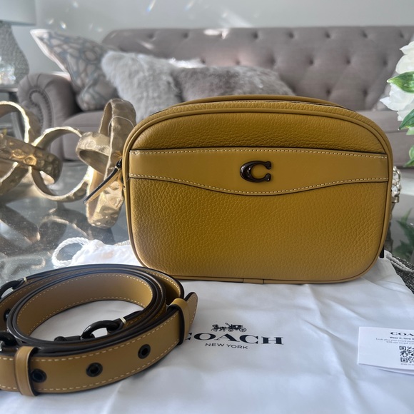 Coach Camera Crossbody Bag Pewter/Flax W Dust Bag - Picture 9 of 14